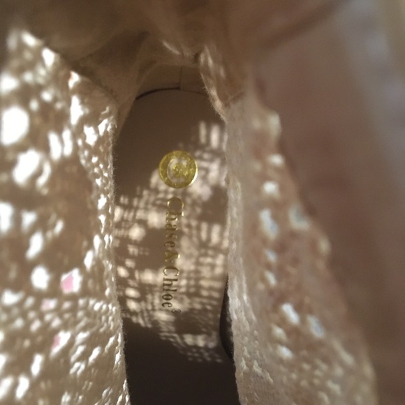 New Chase & Chloe Heel Booties Shoes Beige Size 8 - Picture 6 of 6